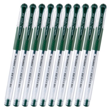 三菱(UNI)中性笔UM-151签字笔0.38mm财务用笔1支散装 深绿017259