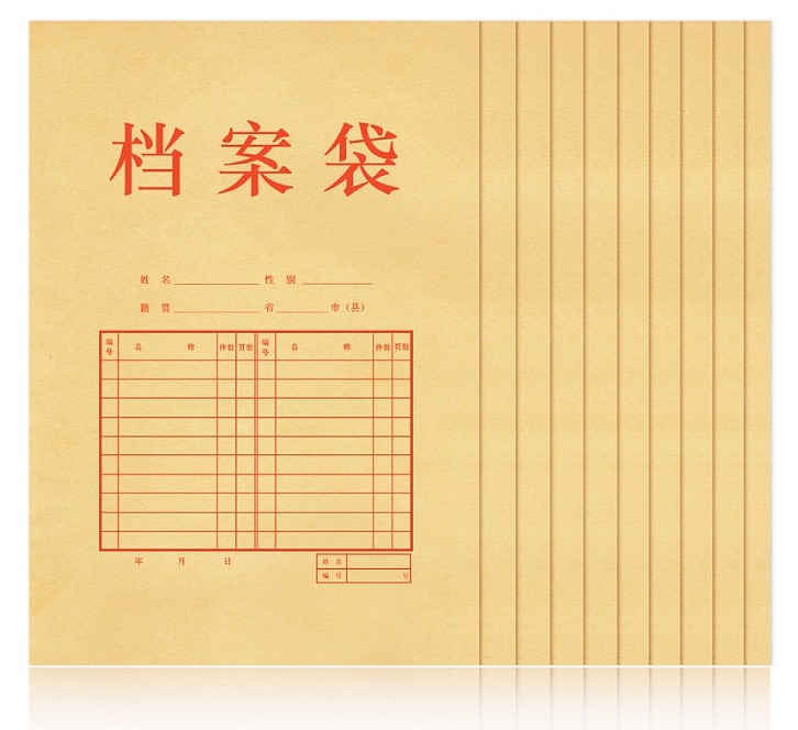 得力5953牛皮纸档案袋(混浆)(米黄色)(10只/包)