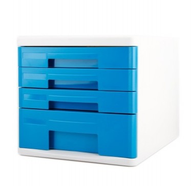 得力9761四层文件柜桌面文件柜(蓝色)(只)