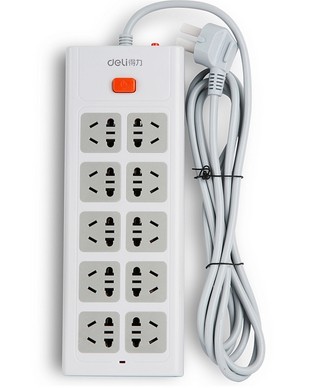 得力3804电源插座接线板(白)