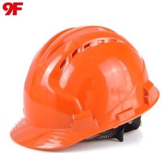 9F 安全帽 工地建筑防砸抗冲击透气高强度ABS安全头盔（桔色）