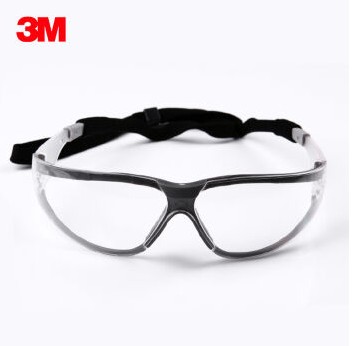 3M 护目镜 11394 舒适型防紫外线 防雾 防冲击 防化镜 运动防护眼镜