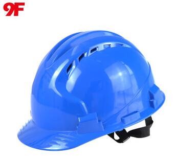 9F 安全帽 工地建筑防砸抗冲击透气高强度ABS安全头盔（蓝色）