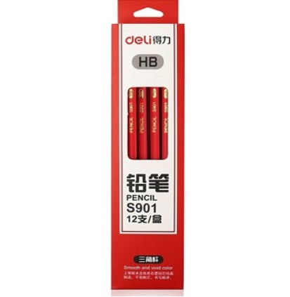 得力S901铅笔(红色)(12支/盒)