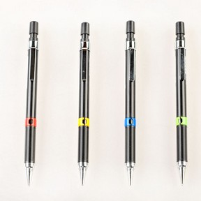 金万年G-2249(0.7)竖条钢夹旋圈科技0.7mm针管2B自动铅笔