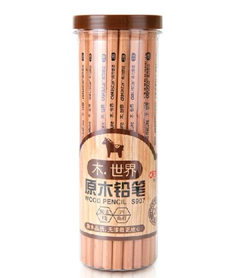 得力思达S907原木铅笔(原木色)(50支/桶)