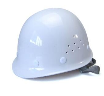 高强度玻璃钢安全帽工地防砸帽透气劳保防护帽头盔高空施工帽（白色）
