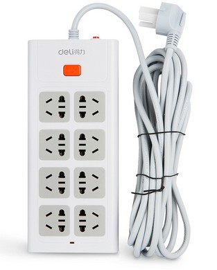 得力3806电源插座接线板(白)