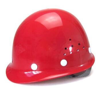 高强度玻璃钢安全帽工地防砸帽透气劳保防护帽头盔高空施工帽（红色）