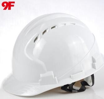 9F 安全帽 工地建筑防砸抗冲击透气高强度ABS安全头盔（白色）