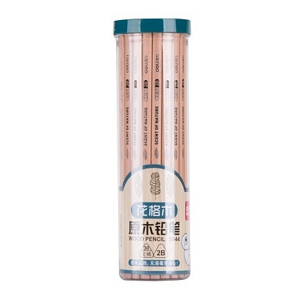 得力S944原木铅笔(原木色)(30支/筒)