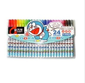 金万年K-0580A(24)哆啦A梦细杆笔形24色水彩笔-KA装
