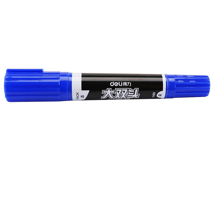 得力 S555 大双头记号笔 1.5-6mm 10支/盒 (单位:支) 蓝色