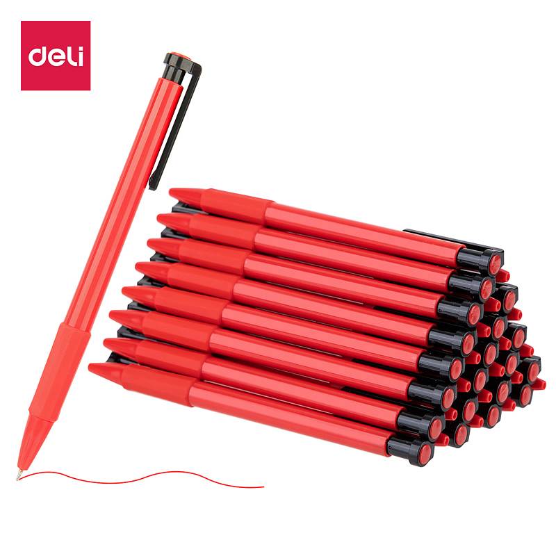 得力(deli)6546S中油笔0.7mm36支/盒 （单位：盒）红