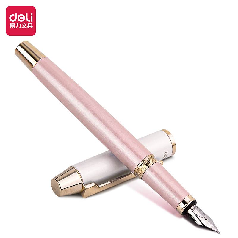 得力S166钢笔(樱花粉)(1支/盒)